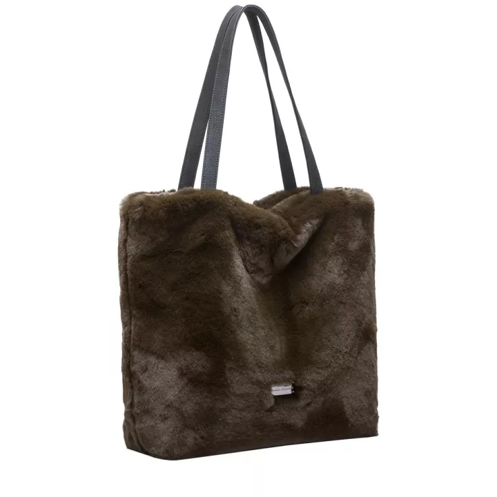 Claudia Canova Teddie Nola Faux Fur Tote Bag Green