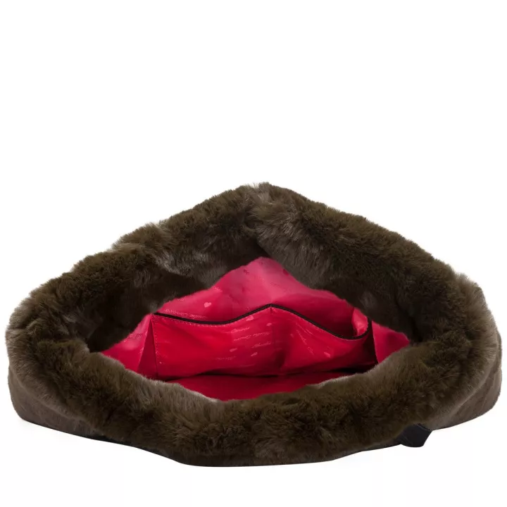 Claudia Canova Teddie Nola Faux Fur Tote Bag Green