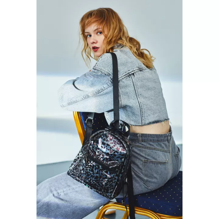 Claudia Canova Zoa Anii Xs Clear Backpack Leopard