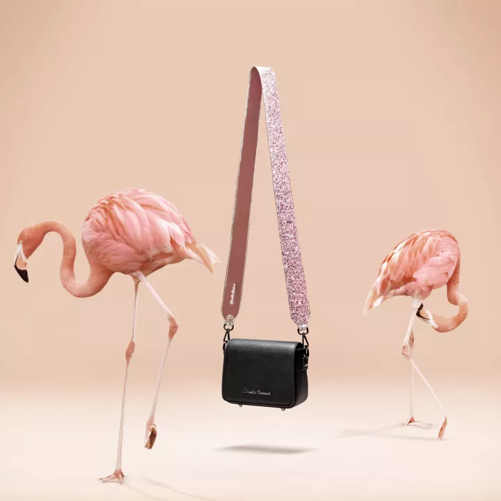 Claudia Canova Duchess Glitter Interchangeable Bag Strap Pink