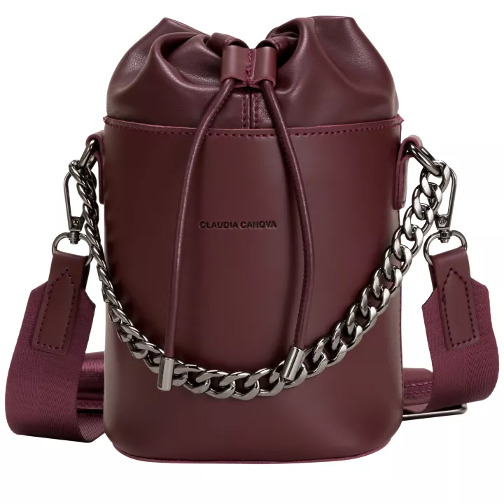 Claudia Canova Home Harmony Drawstring Crossbody Bag Burgundy