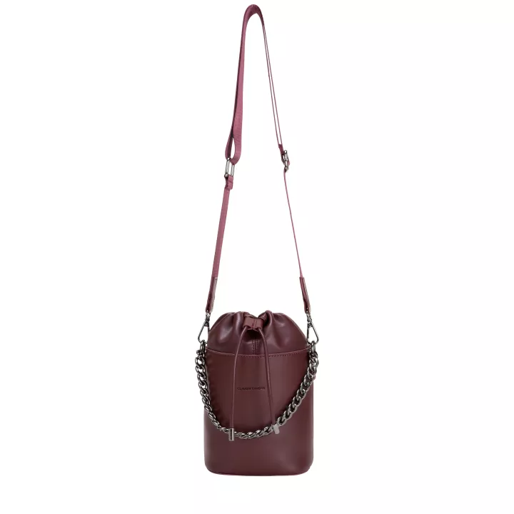 Claudia Canova Home Harmony Drawstring Crossbody Bag Burgundy