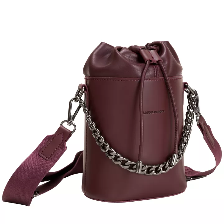 Claudia Canova Home Harmony Drawstring Crossbody Bag Burgundy