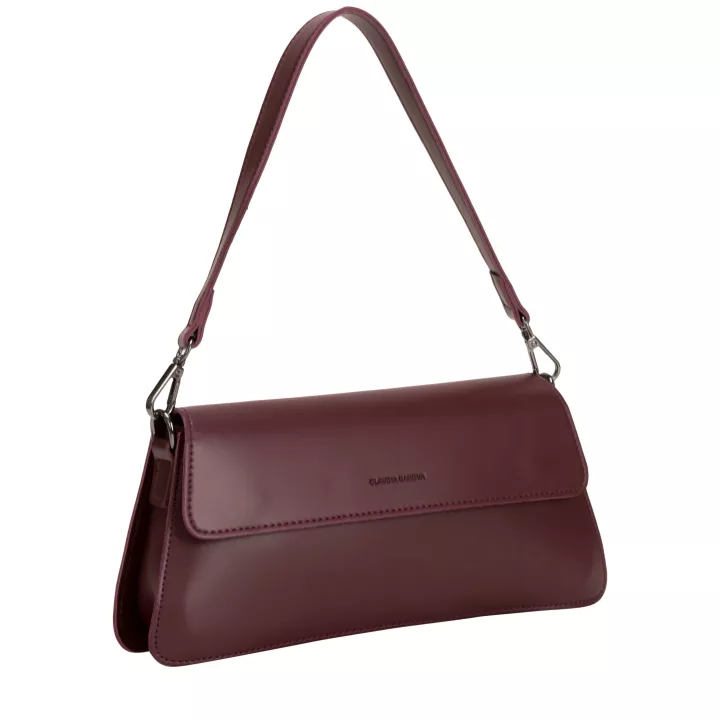 Claudia Canova Home Luxe Classic Flap Shoulder Bag Burgundy