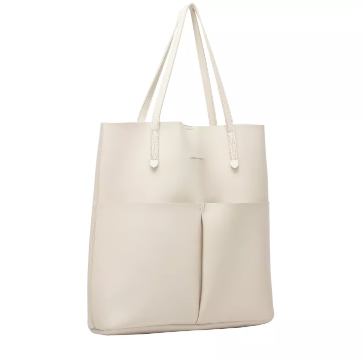 Claudia Canova Home Unlined Pocket Shopper Tote Bag Chalk