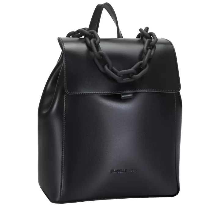 Claudia Canova Katea Sophia Flapover Backpack Chain Detail Black