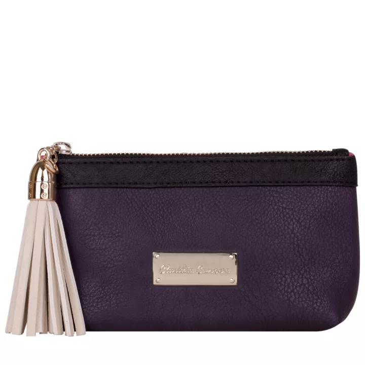claudia canova Leandro Zip Top Tassle Detailed Washbag Purple