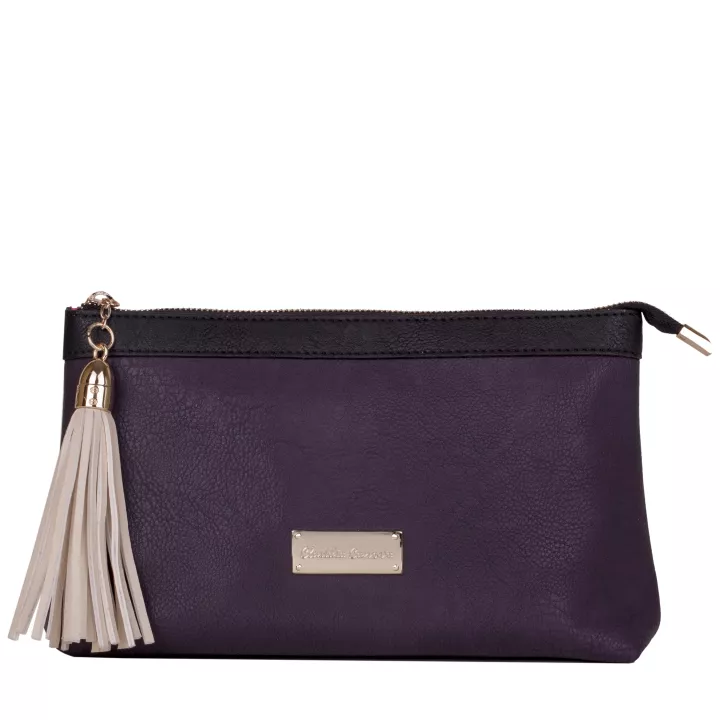 claudia canova Leandro Zip Top Tassle Detailed Washbag Purple