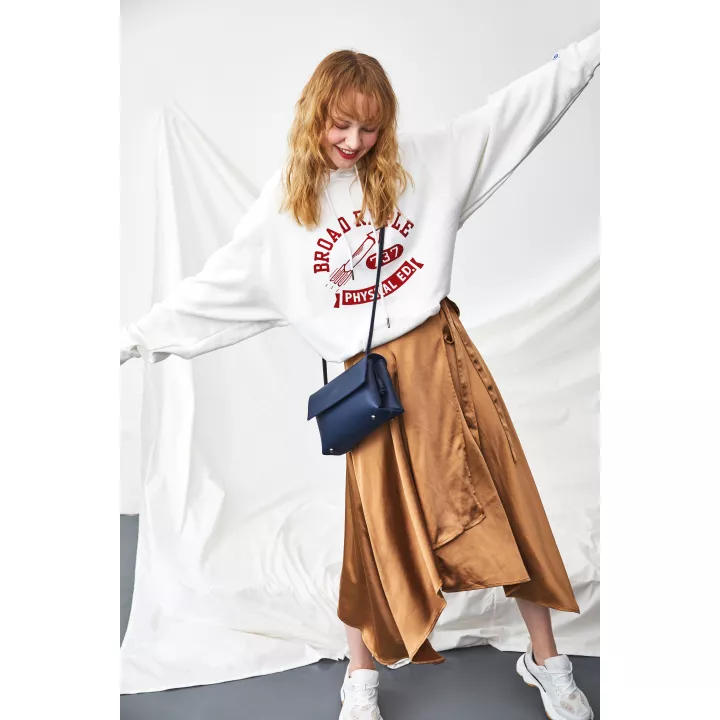 Claudia Canova Lori Cindi Flapover Crossbody Bag Navy