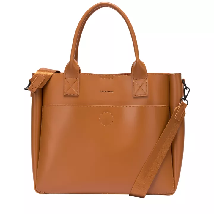 Claudia Canova Milan Amilia Xl Single Pocket Tote Grab Bag Tan