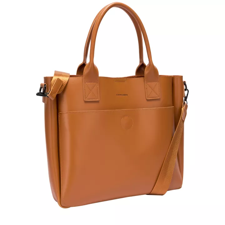Claudia Canova Milan Amilia Xl Single Pocket Tote Grab Bag Tan