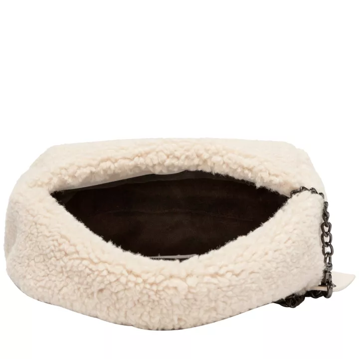 Claudia Canova Milan Inara Teddy Grab Crossbody Bag Beige