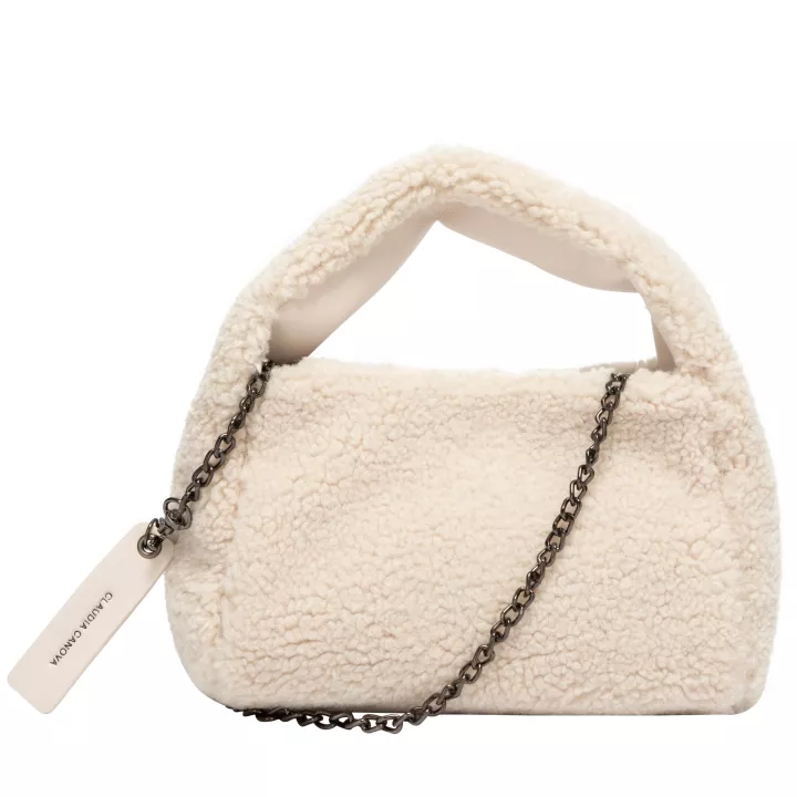 claudia canova Milan Inara Teddy Grab Crossbody Bag Beige