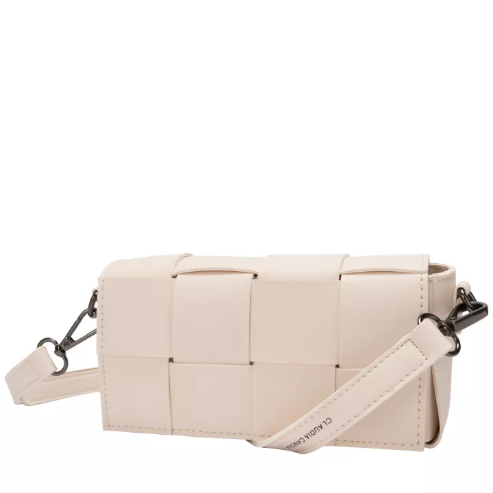 Claudia Canova Milan Lana Woven Crossbody Bag Cream