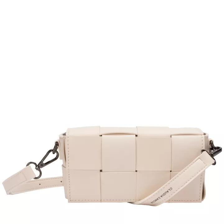 claudia canova Milan Lana Woven Crossbody Bag Cream