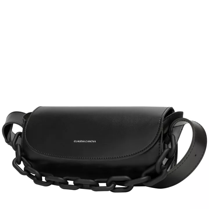 Claudia Canova Milan Liora Barrel Crossbody Bag Black