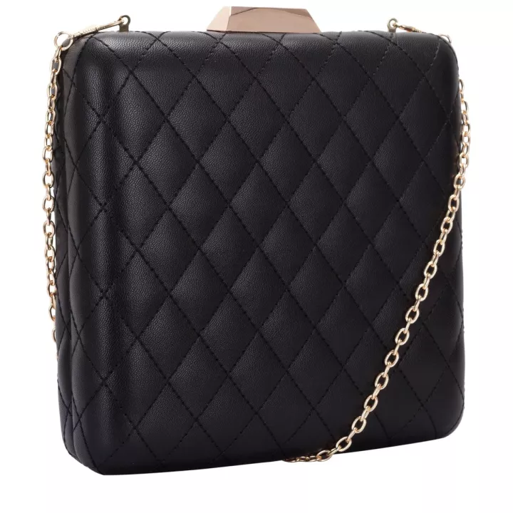 Claudia Canova Panache Vila Quilted Chain Crossbody Bag Black