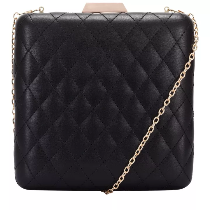 Claudia Canova Panache Vila Quilted Chain Crossbody Bag Black