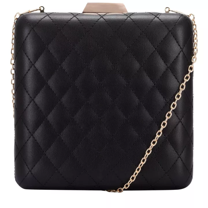 claudia canova Panache Vila Quilted Chain Crossbody Bag Black