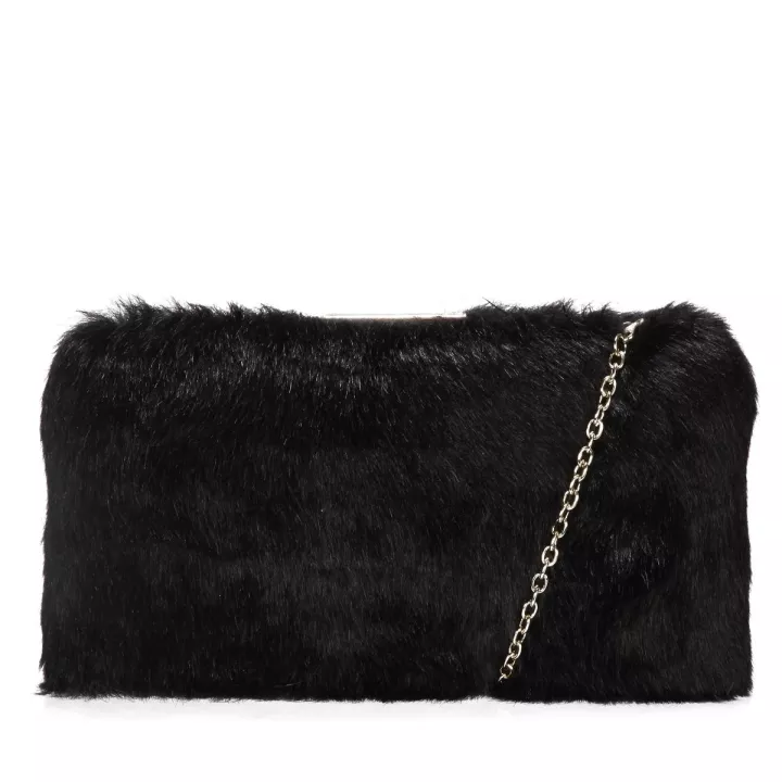 claudia canova Pandora Nol Faux Fur Clutch Bag Black