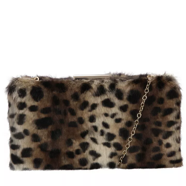 Claudia Canova Pandora Nol Faux Fur Clutch Bag Leopard