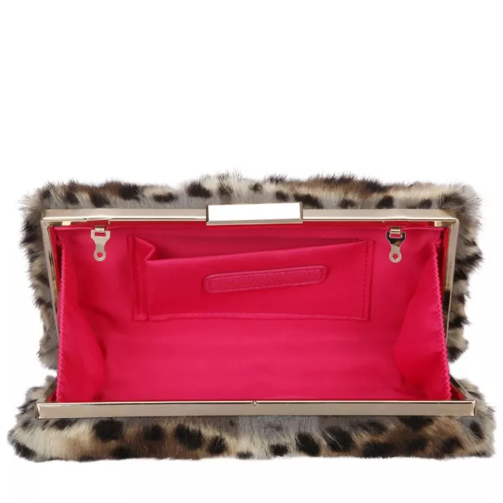 Claudia Canova Pandora Nol Faux Fur Clutch Bag Leopard
