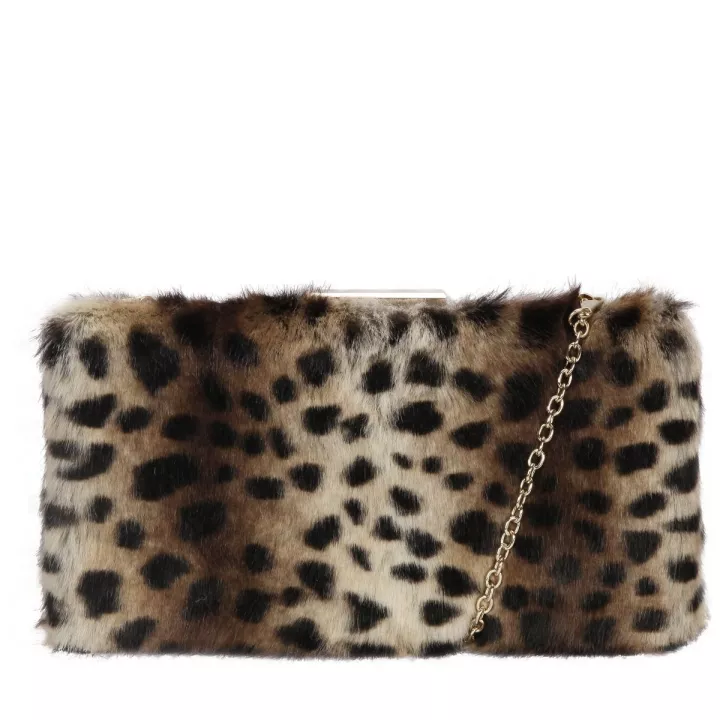 claudia canova Pandora Nol Faux Fur Clutch Bag Leopard