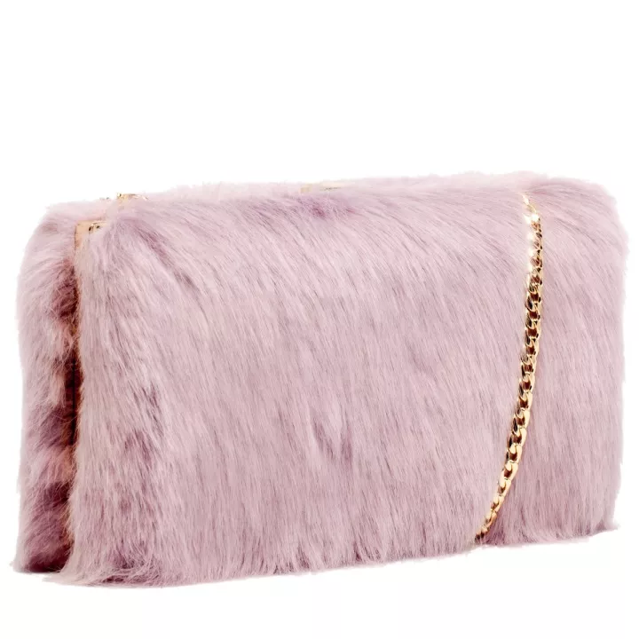 Claudia Canova Pandora Nol Faux Fur Clutch Bag Lilac