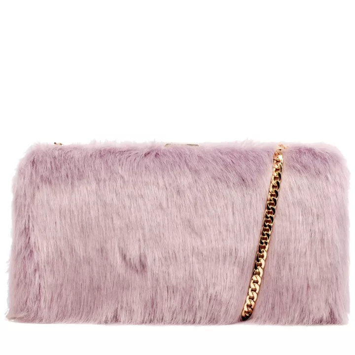 claudia canova Pandora Nol Faux Fur Clutch Bag Lilac