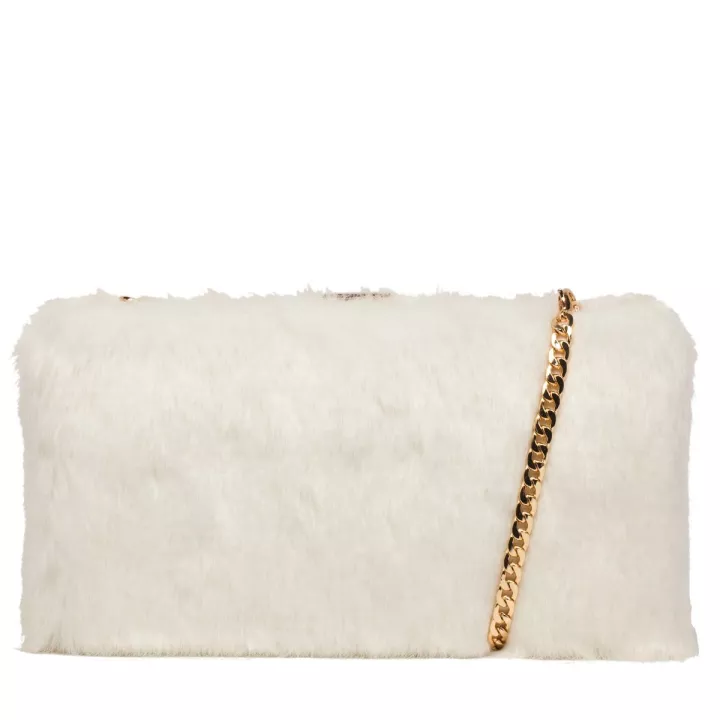 Claudia Canova Pandora Nol Faux Fur Clutch Bag White