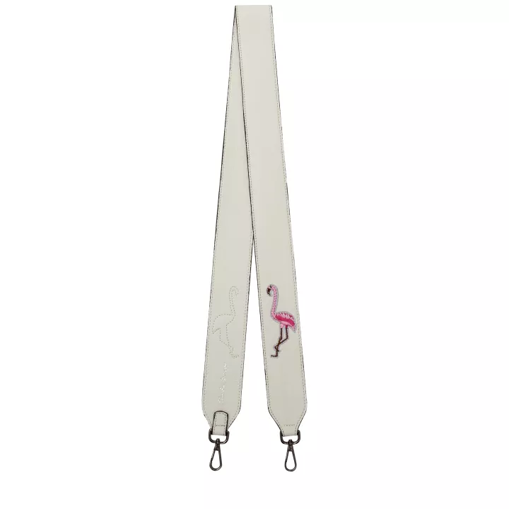 claudia canova Paradise Flamingo Badge Interchangeable Bag Strap White