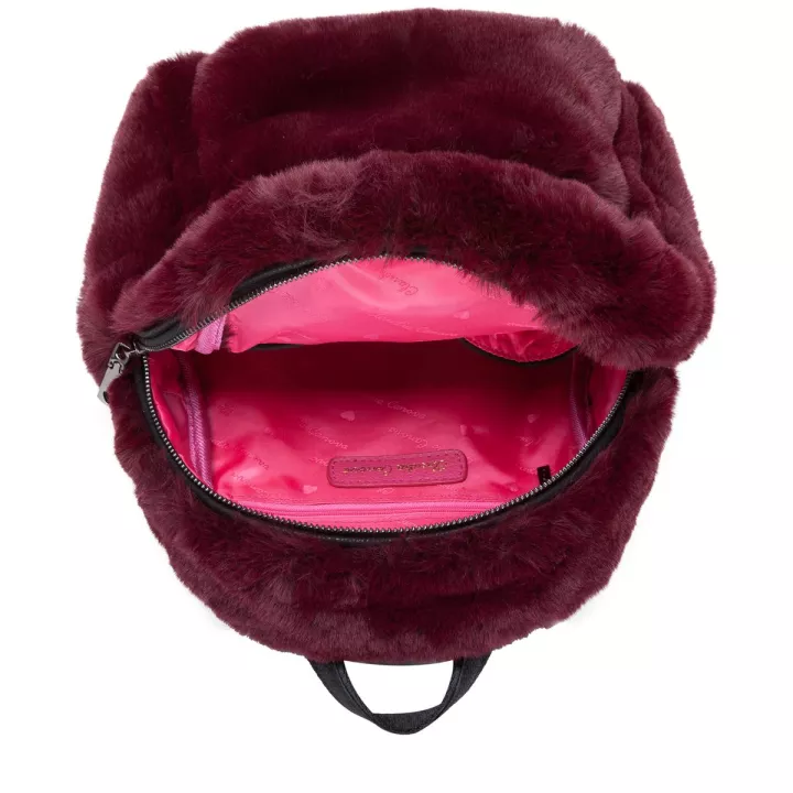 Claudia Canova Teddie Anii Xs Faux Fur Backpack Burgundy