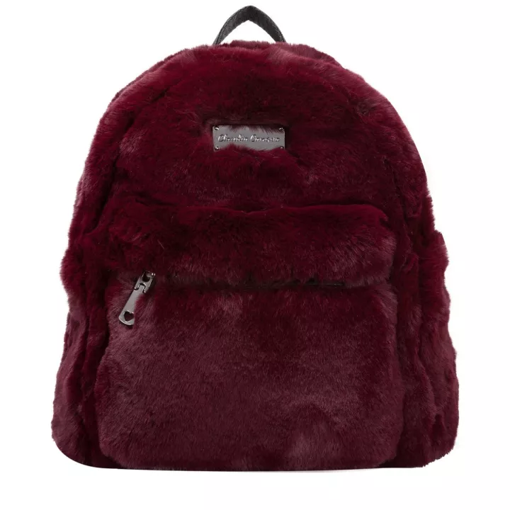 claudia canova Teddie Anii Xs Faux Fur Backpack Burgundy