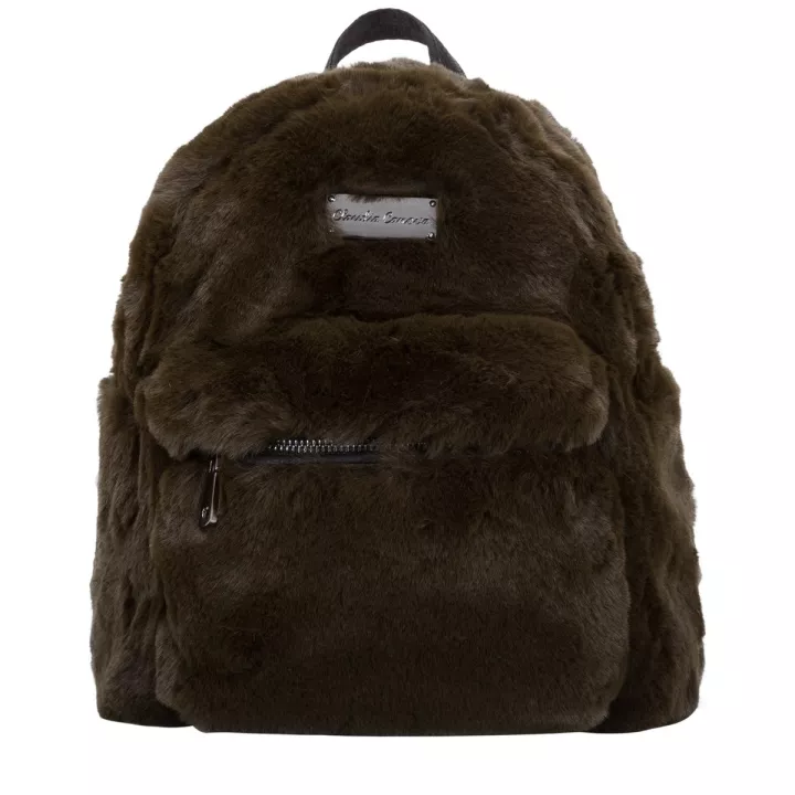 claudia canova Teddie Anii Xs Faux Fur Backpack Green