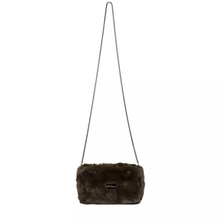 Claudia Canova Teddie Nola Faux Fur Mini Crossbody Bag Green