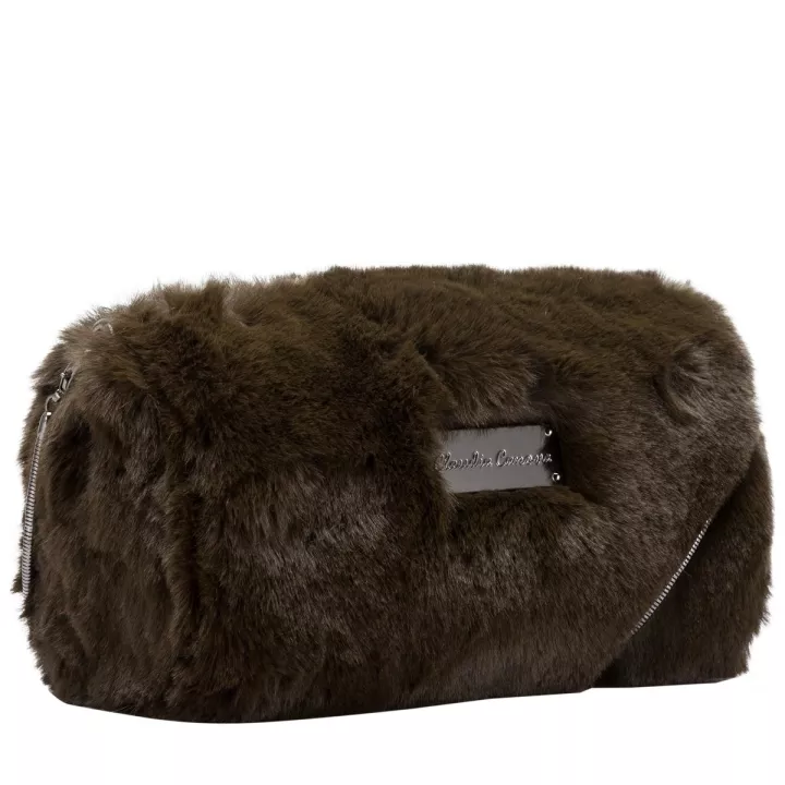 Claudia Canova Teddie Nola Faux Fur Mini Crossbody Bag Green