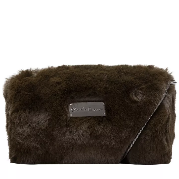 claudia canova Teddie Nola Faux Fur Mini Crossbody Bag Green