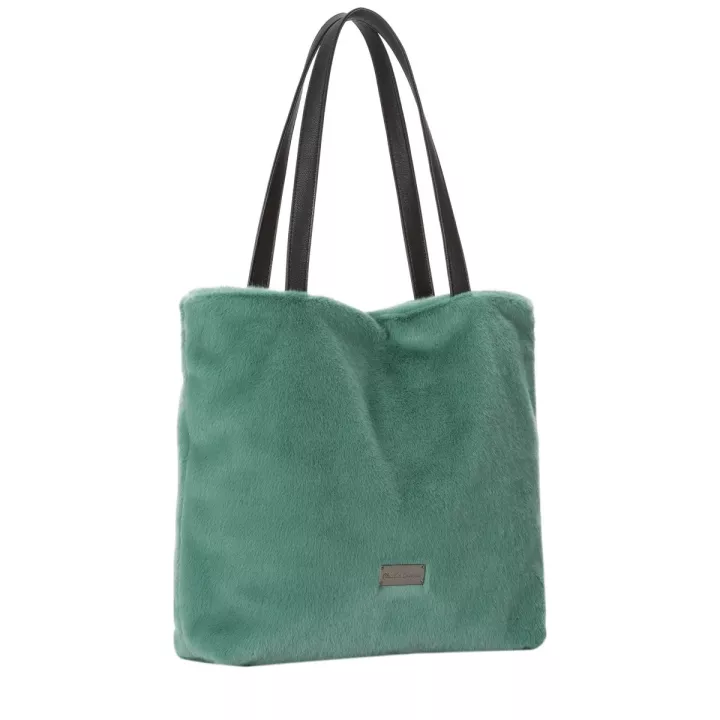 Claudia Canova Teddie Nola Faux Fur Tote Bag Light Green