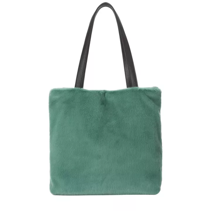 Claudia Canova Teddie Nola Faux Fur Tote Bag Light Green