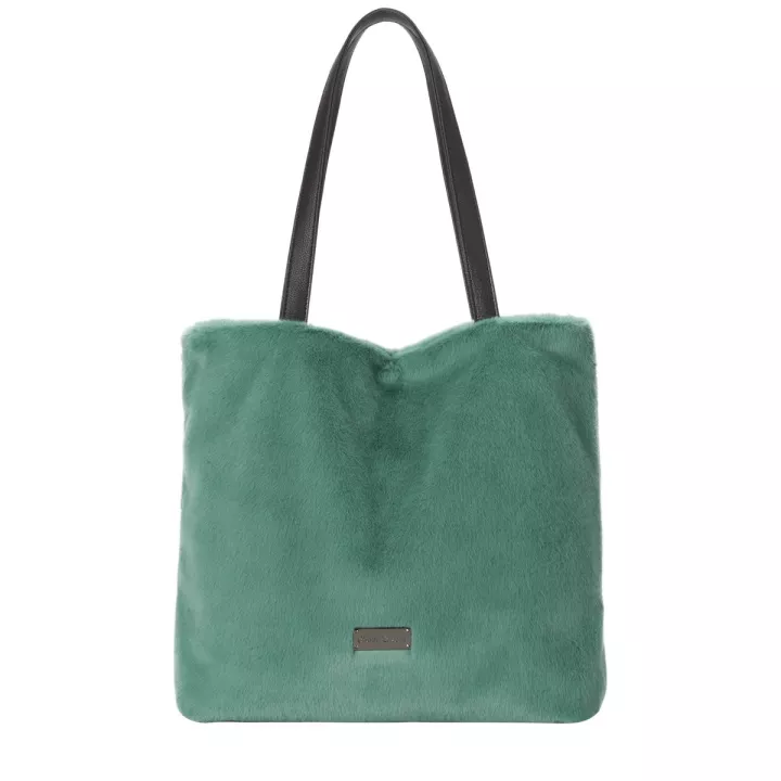 claudia canova Teddie Nola Faux Fur Tote Bag Light Green