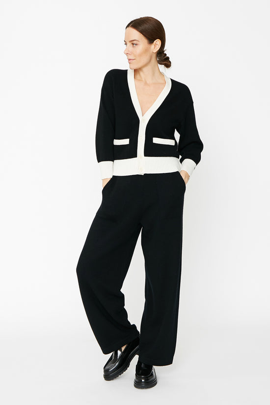 clements ribeiro Deauville Cardigan Black / Ivory