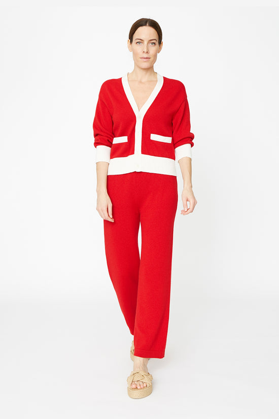 Clements Ribeiro Deauville Cardigan Red / Ivory