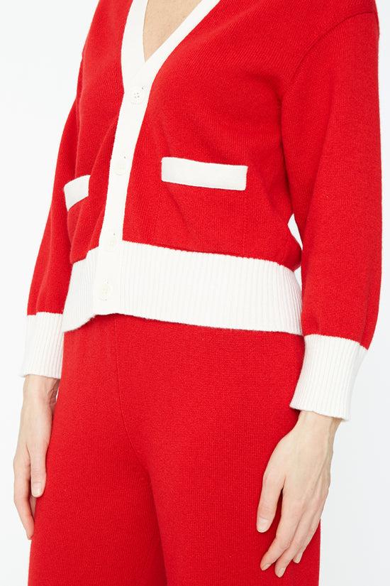 Clements Ribeiro Deauville Cardigan Red / Ivory