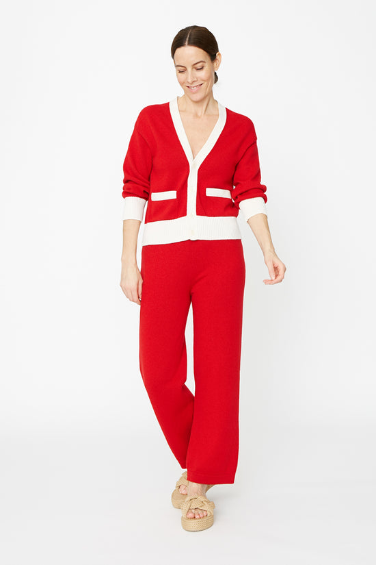 clements ribeiro Deauville Cardigan Red / Ivory