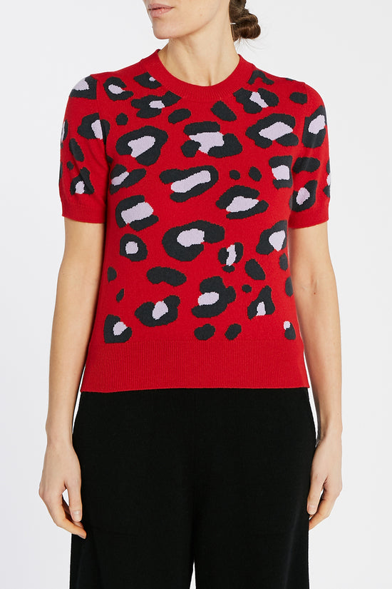 clements ribeiro Leopard Top Cardinal