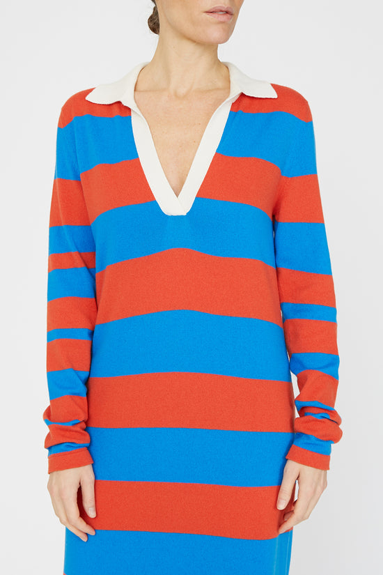 Clements Ribeiro Rugby Dress Blue / Red