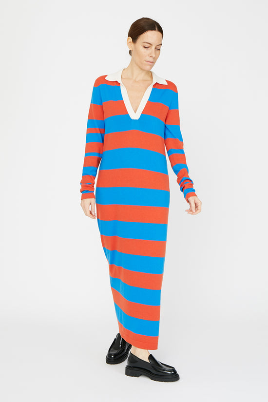 clements ribeiro Rugby Dress Blue / Red