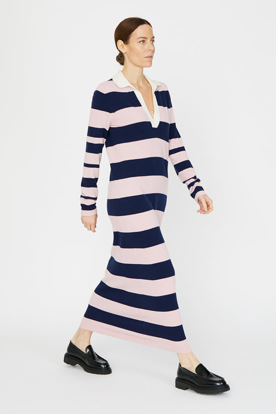 Clements Ribeiro Rugby Dress Pink / Navy