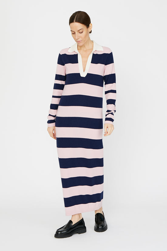 clements ribeiro Rugby Dress Pink / Navy