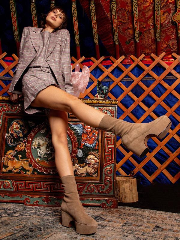 Clergerie NALIYA Suede Stretch Gobi